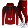 Nya m￤n s￤tter v￥rens h￶st mode mens trackdr￤kt bomull bekv￤m tv￥ bitar casual sportkl￤der set manliga hoodies byxor byxor