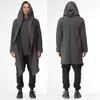 Pocket Stitch Long Casual Open Coat Men Clock Kobiety Cloak Luźne Z Kapturem Solid Unisex Cape Męskie Bluzy Bluzy