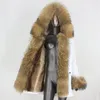 Pelliccia da donna Faux BLUENESSFAIR 2021 Lungo Impermeabile Parka Giacca Invernale Donne Cappotto Reale Collo di Procione Naturale Capispalla Capispalla Streetwear