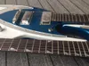 Zeldzame Shark Backnlnd Design JBD 100 Serie Metallic Blue Electric Guitar Mirror Packguard, Mini Pickups, Locking Tuners