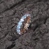 4MM 1 Row Tennis Rings Men's Copper Charm Sea Blue Zircon ring Fashion Hip Hop Rock Jewelry