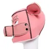 Acessórios de fantasia role play rosa porco pighead sexy cosplay traje máscara de cabeça cheia macio acolchoado látex borracha brinquedo removível