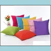 Bedding Supplies Textiles & Gardenbrief Style Pillow Case 45*45Cm Solid Color Home Decorative Polyester 10 Colors Drop Delivery 2021 Z0W1H