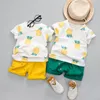 Baby jongens meisjes zomer kleding mode katoen set gedrukt fruit sport pak jongen t-shirt shorts kinderen doek kinderkleding sets