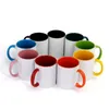 NEWBlank Sublimation Ceramic mug handle Color inside blanks cup by Sublimations INK DIY Transfer Heat Press Print sea shipping EWA6435