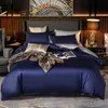 Lyxiga egyptiska bomullssängar Set Family Set Twin Queen Size Duvet Cover Bed Sheet och 2pillow Shams Ultra Soft Easy Care