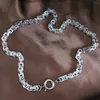 Collier homme bijoux cadeau acier inoxydable 316L ton argent largeur 7mm largeur de chaîne