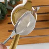 200pcs Stainless Steel Tea Strainer Filter Fine Mesh Infuser Coffee Cocktail Food Reusable Gold Silver Color DHL FEDEX