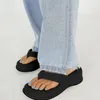 Menore Chunky Hak Zomer Beach Platform Dames Flip Flops Dia's Faux Sueded Open Teen Soft Sole Designer Sandalen Y2K Schoenen Slippers