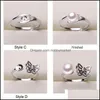 Jewelry Settings Pearl Ring 925 Sliver Rings For Women 20 Styles Mix Diy Adjustable Size Christmas Gift Statement 2021 Drop Delivery Vxzyn