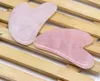 2021 love heart shape quality pink Rose Quartz pink Jade Guasha Board Natural Stone Scraper Chinese Gua Sha pad