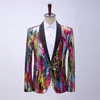 Blazer con paillettes Giacca da uomo Stage Party Abito da uomo Abito colorato Prestazioni di lusso Costume da sposa Homme Abiti da uomo Blazer