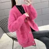 Casual Trui Dames Cardigan Herfst Dikke Wol Sweater Lange Mouw Breien Cardigan Solid Winter Kleding Damesjas 10804 210527