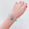 Beads Braclets Детские Ювелирные Изделия Девушки Дружба Подвески Очарое Стеклянное Кристалл Бисером Растяжек Браслет Браслеты Днем Рождения Сумка Наполнители Pink Purple Blue Blue