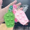 2021 DHL Decompression Toy Creative ice cream soft silicone wallet keychain cartoon fun game bag pendant small gift