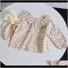 Kläder Baby Maternity Drop Leverans 2021 Barn Baby Blommor Skriv ut Långärmad Skjorta Toppar Kläder Höst Bomull Tjejer Blommor Blus Toddler S
