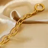 Link Chain European And American Fashion Golden OT Bracelet Gold Plated Stainless Steel Circular Women Jewelry Accessories Fawn22