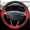 Coprivolante per auto cucito a mano in pelle personalizzata fai-da-te per Ford Focus new mondeo Escort kuga fiesta accessori per interni auto