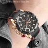 Zegarki Męskie Lige Top Marka Wodoodporna zegar Męski Silikonowy Pasek Sport Zegarek Kwarcowy dla mężczyzn Big Dial Chronograph Wristwatch 2021 q0524