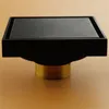 Modern Pure Black Invisible Shower Floor Drain Badrum Balkong Använd mässing Material RAPID DRAINAGE TILE INSERT SQUARE DRAINS 609 R7115398