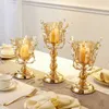 황금 캔들 홀더 금속 촛대 축제 결혼식 식탁 장식 촛불 액세서리 데스크탑 촛대 홈 장식 210722
