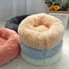 Lungo Peluche Gatto Letto Casa Morbido Rotondo Inverno Pet Dog Cuscino Stuoie Per Cani di Piccola Taglia s Nido Cucciolo Caldo Cuccia 50/60/70 cm 211104