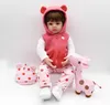 48cm Cute Red Giraffe Vinly Doll Realistic Reborn Dolls Baby Toy For Children Lower Price Birthday Gift Q0910