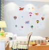 Gratis verwisselbare vliegtuig sticker, mooie cartoon ballonnen voor thuis muur decor van kinderkamer 210420