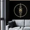 Semplici orologi in ferro battuto ornamento appeso casa soggiorno adesivo artigianato hotel orologio muto decorazione murale 210414