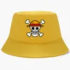 One Piece Bucket Hat Panama Cap the Pirate King Anime Luffy Harajuku Women Men Cotton Outdoor Sunscreen Wide Brim Hats Caps Q08054324885