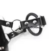 Ourbondage PU-Leder-Bdsm-Kragen-Sexsklaven-Halskette mit Silikonringknebel und Leine für Frauen-Fetisch-justierbares Sexspielzeug Y0406