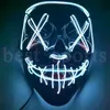 10 couleurs Halloween Masque effrayant Cosplay Masque LED Light up EL Wire Masque d'horreur Glow In Dark Masque Festival Party Masques CYZ32329063293