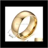 Band Jewelry Scratch Resistant Mens Stainless Steel Rings For Men Gold Ring Wide 8Mm Weight 15.4G Us Size 6-13 Drop Delivery 2021 N2Cux