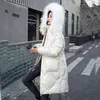 Invierno con capucha Cuello de piel Parkas largas Mujer Grueso Cálido Abajo Chaqueta acolchada de algodón Mujeres Tallas grandes Casual Sudaderas con capucha Abrigo Mujer 211130