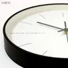 Horloge en métal élégant noir noir / chambre / chambre à manger Décor mural 210414