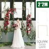 2M x 2M Hochzeit Bühne Hintergrund Rahmen Schmiedeeisen dekorative Blumenständer individuelle Hochzeit Quadrat Bogen Regal Hochzeit Dekor