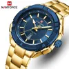 Naviforce Moda Aço Inoxidável Mens Relógios Top Marca Luxo Negócio Luminoso Quartzo Water Watch Watch Homens Relogio Masculino 210517