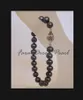 Feine Perlenschmuck echte 9-10mm Pfau Black Pearl Perlen Stränge Frauen Armbänder 7,5 "