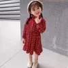 Vestido de Meninas da Primavera Moda Bonito Amor Western Manga Longa Princesa Crianças Bebê Crianças Meninas Roupas 210625