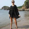 Tuniken für Strand-Badeanzug, Damen-Badebekleidung, weißes Kaftan-Kleid, Saida de Praia #Q1056 210420