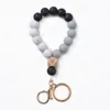 Fashion Wooden Beads Key chain Multicolor Silicone Keyring Large Circle Acrylic Keychains Keys Accessories for Women