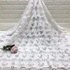 Tissu d'habillement cordon en dentelle blanche pour la fête nigériane Guipure Dentelle Tissu maille Voile suisse en gros 5yard/ensemble L1601-