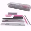 8 Pcs/Set Nail art kits with nails File Buffer UV Gel Polish remover and dust Brush Cuticle Pusher Manicure Tools PLASTIC Box NAK004