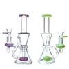 Pommeau de douche Perc Recycler Narguilés Type droit Bongs Pipe à eau avec intestin en verre Dab Rigs Plate-forme pétrolière Narguilé Fumer Pipes 14.5mm Femme Joint Heady Glass XL-2062