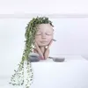 女の子のフェイスヘッドフラワープランター多肉植物の植物の花の容器の鍋植木鉢フィギュアの庭の装飾北欧卓上飾り211222