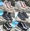 2021 Designers leather Re-Nylon Sneakers Men Women Platform Casual Shoes High Top sneaker Combat Boots All-match Stylist Shoes Lace up Flat Trainers 287