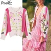 Cardigan Autumn Winter Flower Embroidery Cute Warm Long Sweater Jacket Runway Vintage Knit Jumper Fshion 210421