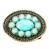 Ceintures Cowboy Boucle de ceinture Alliage de bronze Turquoise Métal Ovale