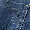 Nyaste Designer Vinterdesign Mens Jeans Fashion Byxor Högkvalitativ Elastisk Slim-Ben Fit Motorcykel Kausal Män Denim Business Fritid Byxor W28 W38