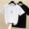 Harajuku White Tees T shirt Donna Top Estate Plus Size Abbigliamento coreano Donna Tshirt Manica corta Diamond Sweet Tee Shirt Femme 210604